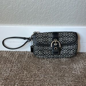 Black Coach 2-pocket Wristlet